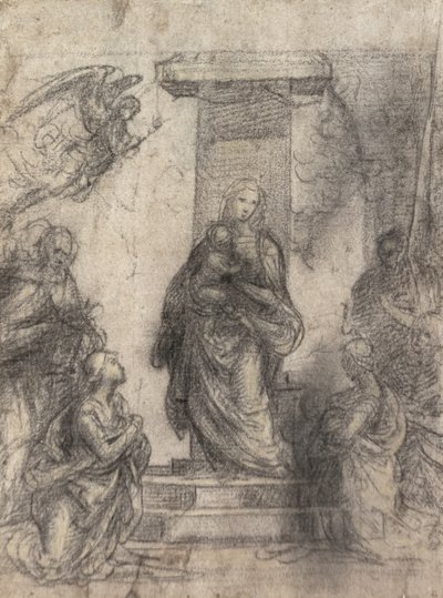 The Madonna and Child with saints (recto) (for verso see 152659) by Fra Bartolommeo